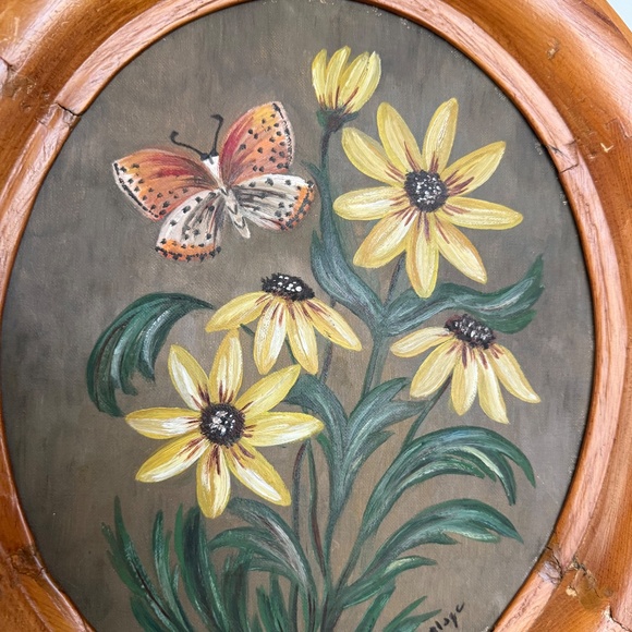 2 Vintage Floral Paintings - Picture 4 of 9